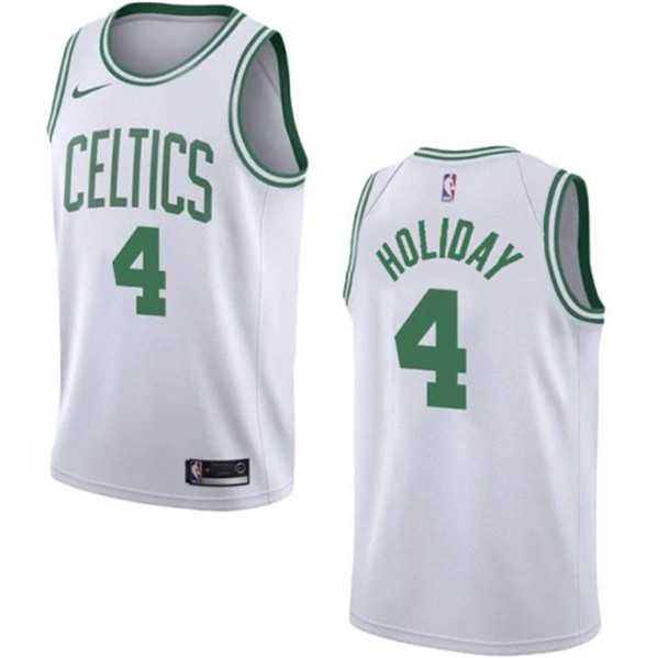 Mens Boston Celtics #4 Jrue Holiday White 2023 Association Edition Stitched Basketball Jersey Dzhi